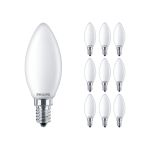 Multipack 10x Philips Corepro LED Bougie E14 Dépolie 2.2W 250lm 827 Blanc Très Chaud - Équivalent 25W