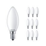 Multipack 10x Philips Corepro LED Bougie E14 Dépolie 4.3W 470lm - 827 Blanc Très Chaud | Équivalent 40W