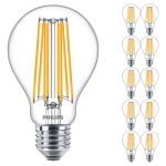 Multipack 10x Philips Corepro LED Ampoule E27 Poire Claire 17W 2452lm - 827 Blanc Très Chaud | Équivalent 150W