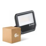 Multipack 6x Ledvance Projecteur LED Aluminium Noir 41W 5500lm 100D - 830 Blanc Chaud | IP66 - Symétrique