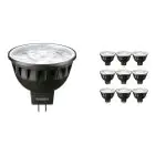 Multipack 10x Philips Master LED Spot GU5.3 MR16 6.7W 440lm 60D - 930 Blanc Chaud | Meilleur rendu des couleurs - Dimmable - Équivalent 35W