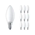 Multipack 10x Philips Corepro LED Bougie E14 Dépolie 2.2W 250lm 827 Blanc Très Chaud - Équivalent 25W