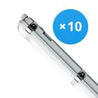 Multipack 10x Noxion Réglette LED Étanche Poseidon V3.0 18-30W 2340-4200lm - 830-865 CCT | 120cm - Câblage Traversant (5x2.5mm2)