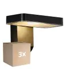 Multipack 3x Nordlux Solar Applique Murale Rica Carré Noir 4.5W 450lm - 830 Blanc Chaud | Détecteur de Mouvement et de Lumière