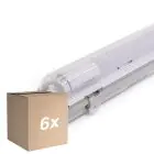 Multipack 6x Noxion Réglette LED Étanche Boîtier Vide  Poseidon V2.0 | incl. 1x Noxion Tube LED T8 Standard Output 9W 900lm - 840 Blanc Froid - 60cm