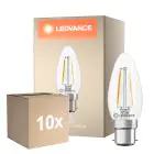 Multipack 10x Ledvance Classic LED B22 Bougie Filament Claire 1.8W 250lm - 827 Blanc Très Chaud | Équivalent 25W