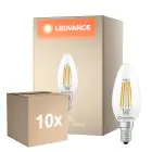 Multipack 10x Ledvance Classic LED E14 Bougie Filament Claire 3.4W 470lm - 827 Blanc Très Chaud | Équivalent 40W
