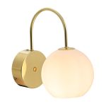 Nordlux Franca Wandlamp Metaal en Glas Messing | Geschikt voor E14