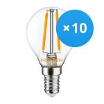 Multipack 10x Noxion Lucent LED E14 Kogel Filament Helder 4.5W 470lm - 827 Zeer Warm Wit | Vervangt 40W
