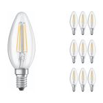 Multipack 10x Ledvance Classic LED E14 Kaars Filament Helder 4W 470lm - 827 Zeer Warm Wit | Vervangt 40W