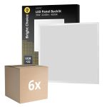 Multipack 6x Bright Choice LED Paneel Backlit 36W 3240lm - 840 Koel Wit | 60x60cm - UGR <22