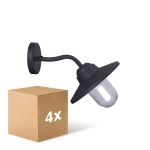 Multipack 4x D'Lite Wandlamp Ember Zwart | IP54 - Geschikt voor 1x E27