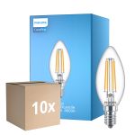 Multipack 10x Philips Corepro LED Kaars E14 Filament Helder 6.5W 806lm - 840 Koel Wit | Vervangt 60W