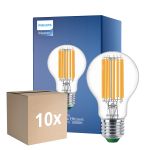 Multipack 10x Philips MASTER LED Lamp Ultra Efficient E27 Peer Helder 7.3W 1535lm - 830 Warm Wit | Vervangt 100W