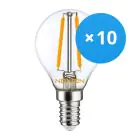 Multipack 10x Noxion Lucent LED E14 Kogel Filament Helder 4.5W 470lm - 827 Zeer Warm Wit | Vervangt 40W