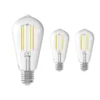 Multipack 3x Calex Smart Tuya Wifi E27 Edison Filament 7W 806lm - 818-830 Afstembaar Wit | Dimbaar - Vervangt 60W