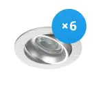 Multipack 6x Noxion Inbouw Spot Vision MR16 Kantelbaar Aluminium | Zaagmaat 69mm - GU10 Fitting