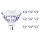 Multipack 10x Philips Master Value LED Spot GU5.3 MR16 7.5W 621lm 36D - 927 Zeer Warm Wit | Beste Kleurweergave - Dimbaar - Vervangt 50W