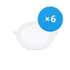 Multipack 6x Bright Choice LED Downlight UltraSlim 15W 1200lm 110D - 840 Koel Wit | 190mm - Zaagmaat 175mm