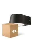 Multipack 4x D'Lite Wandlamp Lira Zwart 7W 600lm 830 Warm Wit | IP54