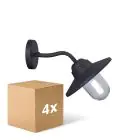 Multipack 4x D'Lite Wandlamp Ember Zwart | IP54 - Geschikt voor 1x E27