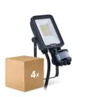 Multipack 4x Philips LED Floodlight Ledinaire BVP167 10W 1200lm 110D - 830-840-865 CCT | IP65 - Bewegings- en Lichtsensor - Symmetrisch