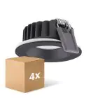 Multipack 4x Ledvance LED Spot Air Fix Aluminium Zwart 6W 510lm 36D - 930 Warm Wit | Zaagmaat 68mm - IP65 - Beste Kleurweergave - Dimbaar