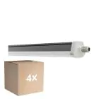 Multipack 4x Ledvance Waterdicht Montagebalk Vochtbestendig FLEX Doorvoerbedrading 42W 6800lm - 840 Koel Wit | IP66 - Vervangt 2x 58W