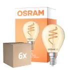 Multipack 6x Osram Vintage 1906 LED Classic Slim E14 Peer Filament Goud 4.9W 470lm - 922 Zeer Warm Wit | Beste Kleurweergave - Dimbaar - Vervangt 40W